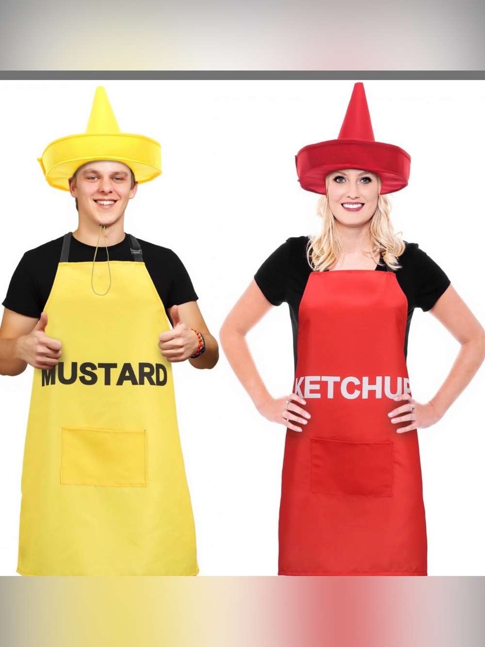 Mustard and ketchup bottles